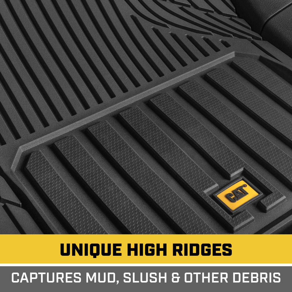 CAT 3-Piece ToughLiner Front Floor Mats and Rear Floor Mats - Heavy Duty, All Weather, Trim to Fit