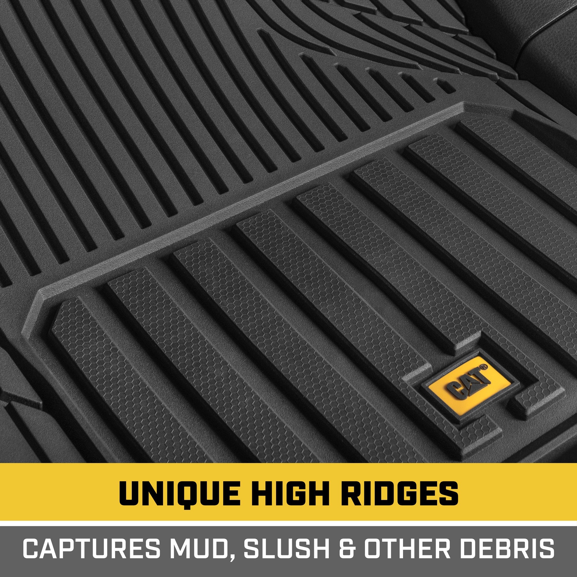 CAT 3-Piece ToughLiner Front Floor Mats and Rear Floor Mats - Heavy Duty, All Weather, Trim to Fit