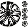 BDK 16 Inch Hubcaps Set of 4 – OEM Replacement Snap-On Wheel Rim Covers - Universal Fit Car Wheel Cover for Cars, Trucks, SUV, Vans Durable ABS Black & Silver 10-Spoke Hub-Cap Car Accessories Exterior