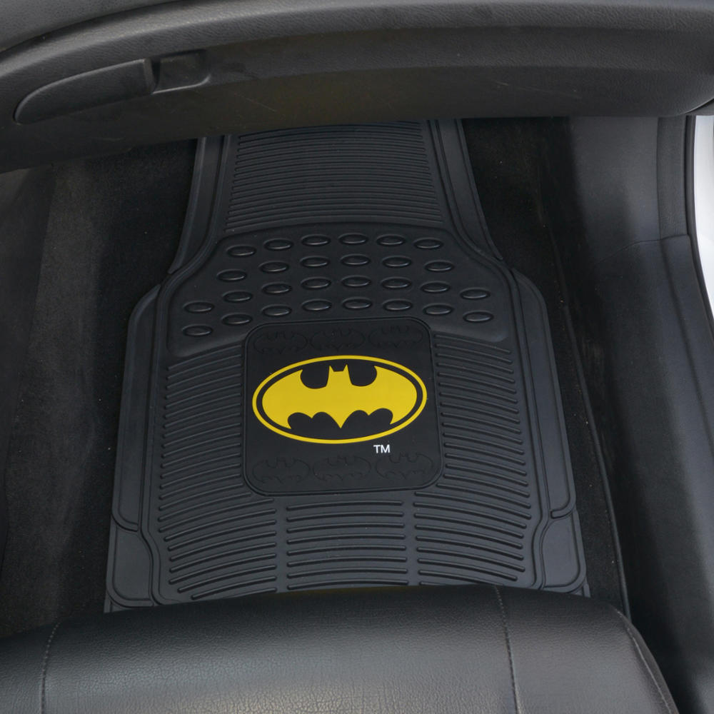 BDK Armored Super Hero Car Floor Mats - Officially Licensed DC Comics - All Weather Heavy Duty Auto Interior Liners for Car Truck Van SUV (Multiple Styles)
