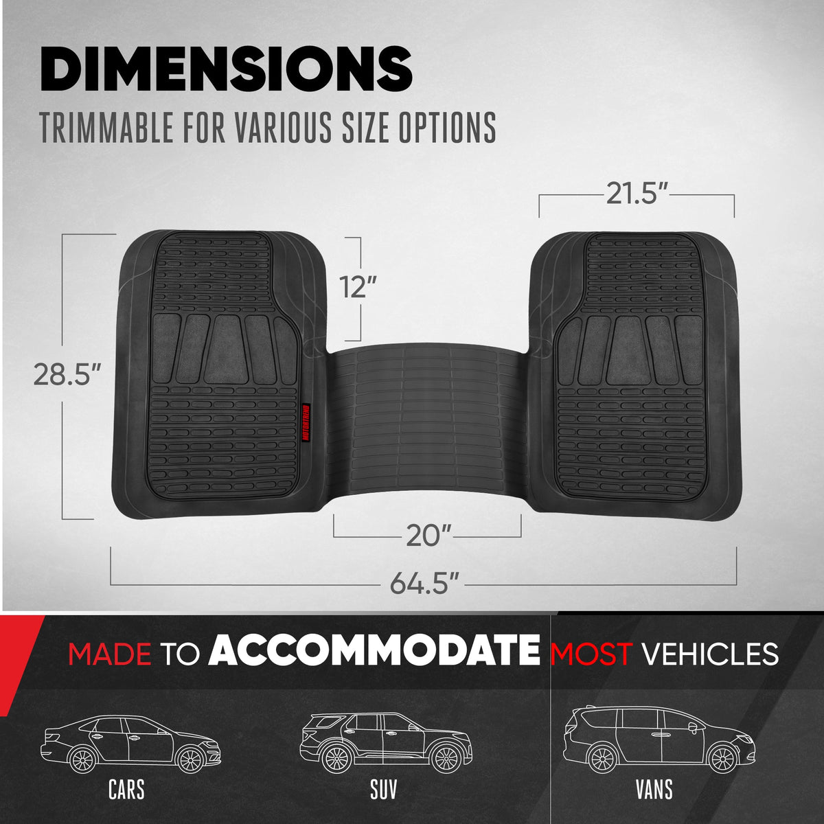MotorTrend WingRunner Rear Floor Mat - Trim to Fit