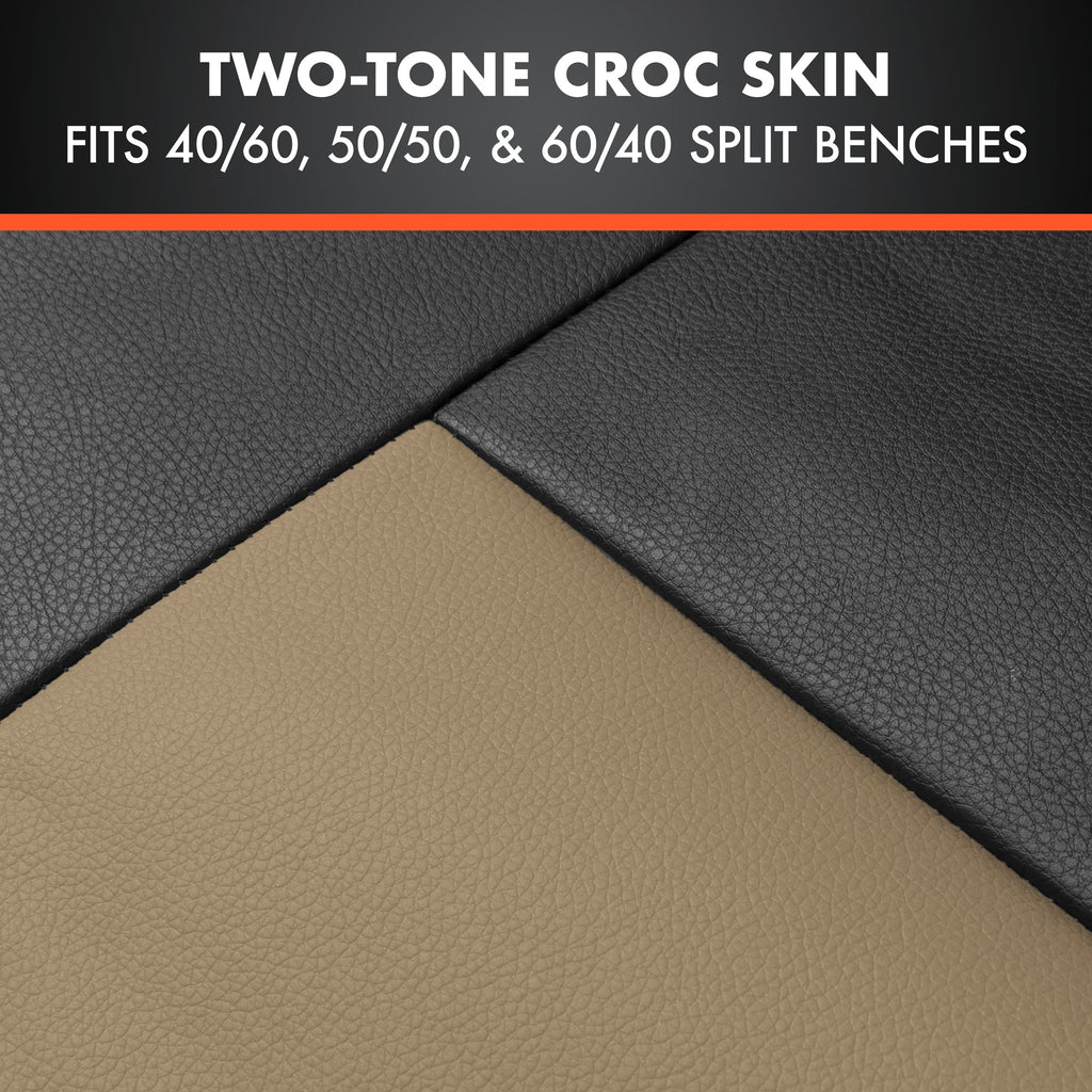 BDK Faux Croc Skin Front Seat Covers and Rear Split Bench Seat Covers