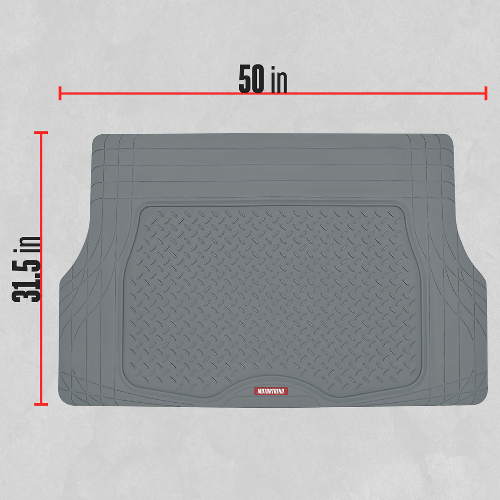 MotorTrend Utility Trunk/Cargo Liner Mat - Heavy Duty, All Weather, Trim to Fit