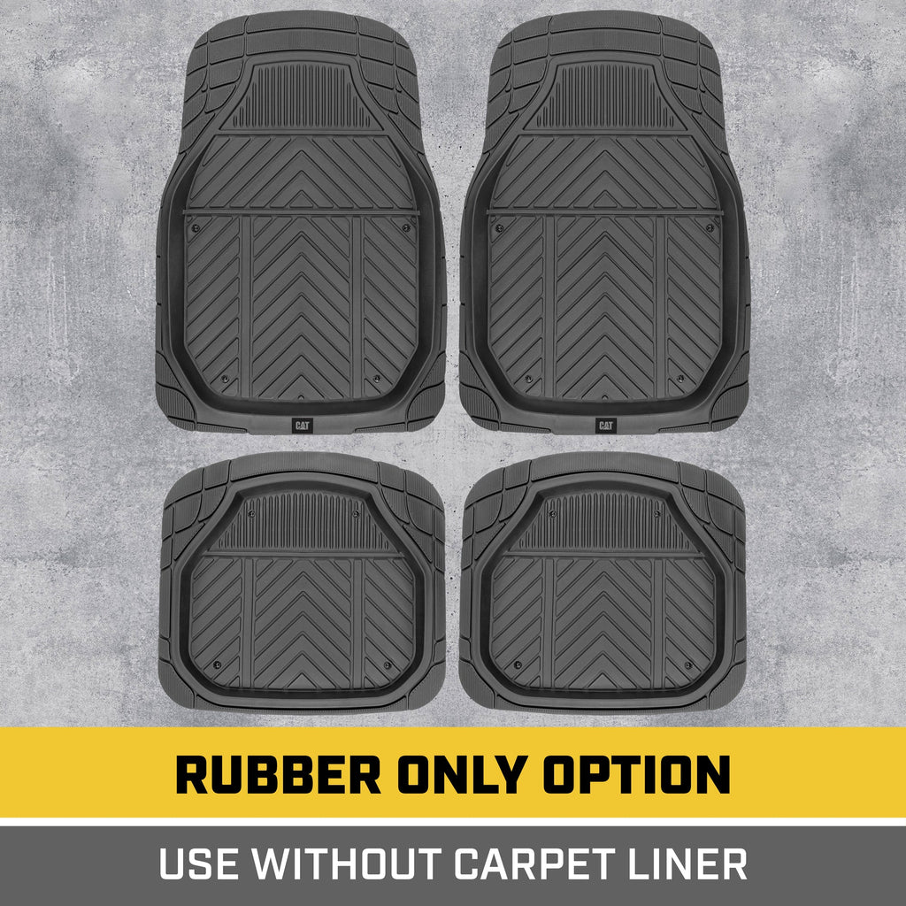CAT 4-Piece Detachable Carpet Deep Dish Front Floor Mats and Rear Floor Mats - Heavy Duty, All Weather, Trim to Fit