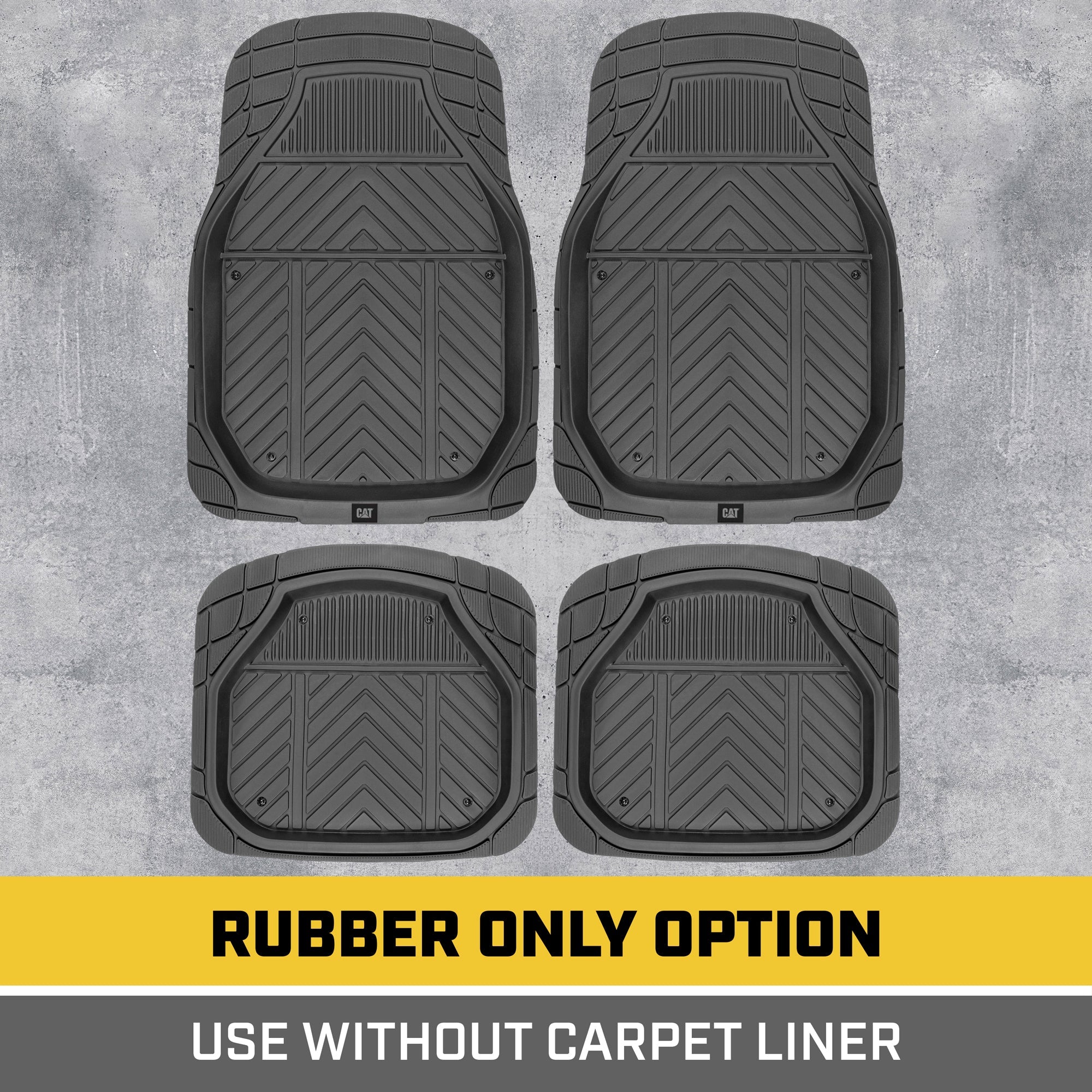 CAT 4-Piece Detachable Carpet Deep Dish Front Floor Mats and Rear Floor Mats - Heavy Duty, All Weather, Trim to Fit