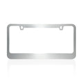 BDK Single Stainless Steel Chrome Plated Metal License Plate Frame - Standard Size (12.25" x 6.25") - Blank