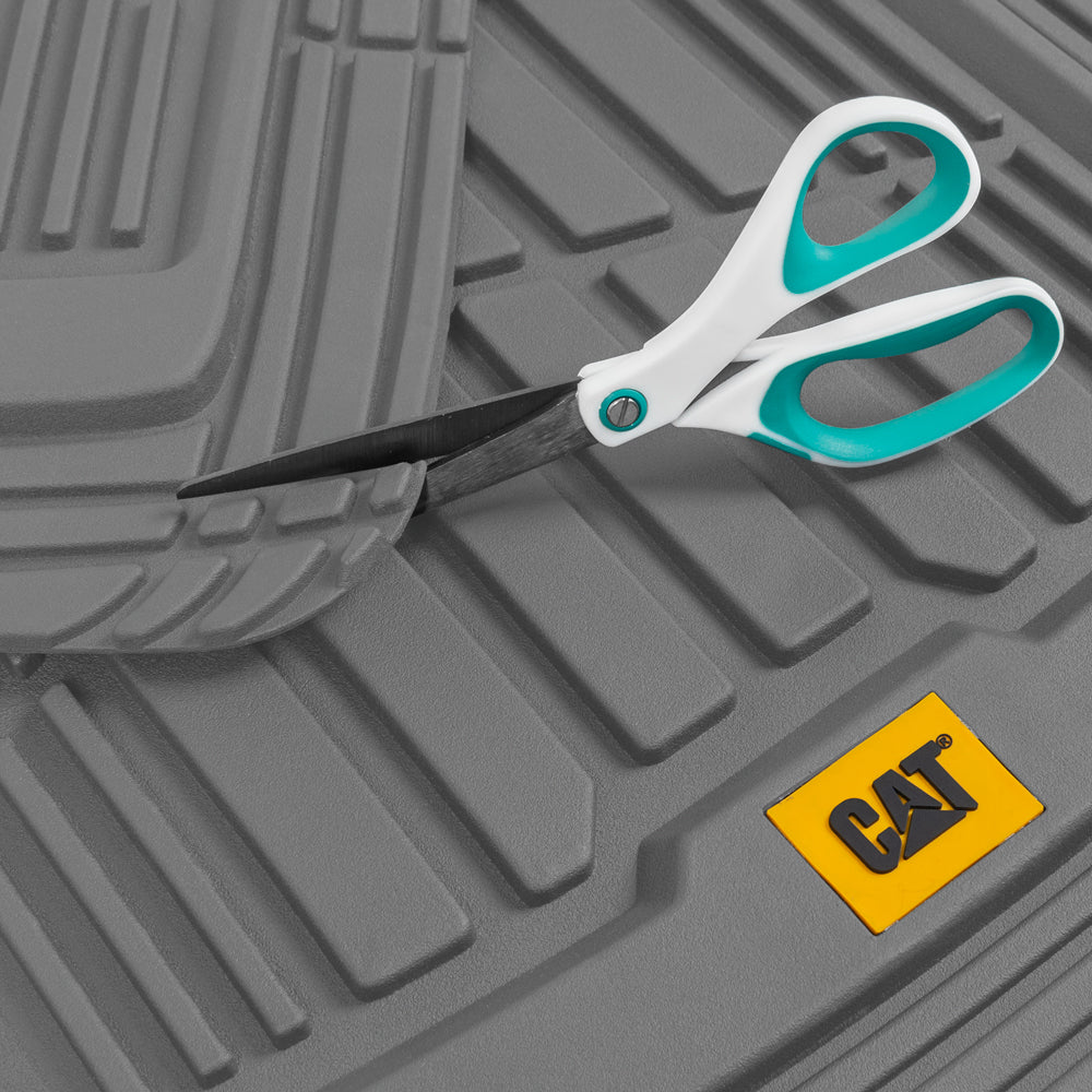 CAT 4-Piece ToughRide Rubber Front Floor Mats and Rear Floor Mats - Heavy Duty, All Weather, Trim to Fit