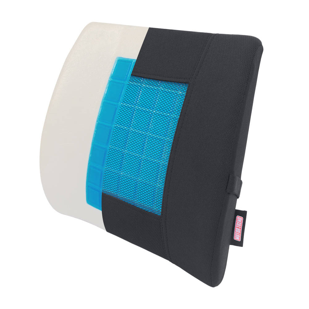 Motor Trend Cooling Car Lumbar Support Cushion - Made with Memory Foam for Maximum Coccyx Comfort & Back Tailbone Pain Relief, Ideal for Car and Office Chairs (MTCG-100)