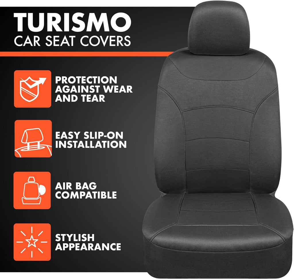 BDK carXS Turismo Car Seat Covers Full Set, Beige Two-Tone Front Seat Covers with Split Rear Bench Back Seat Cover, Automotive Seat Covers for Trucks SUV Van Auto (Multiple Colors)