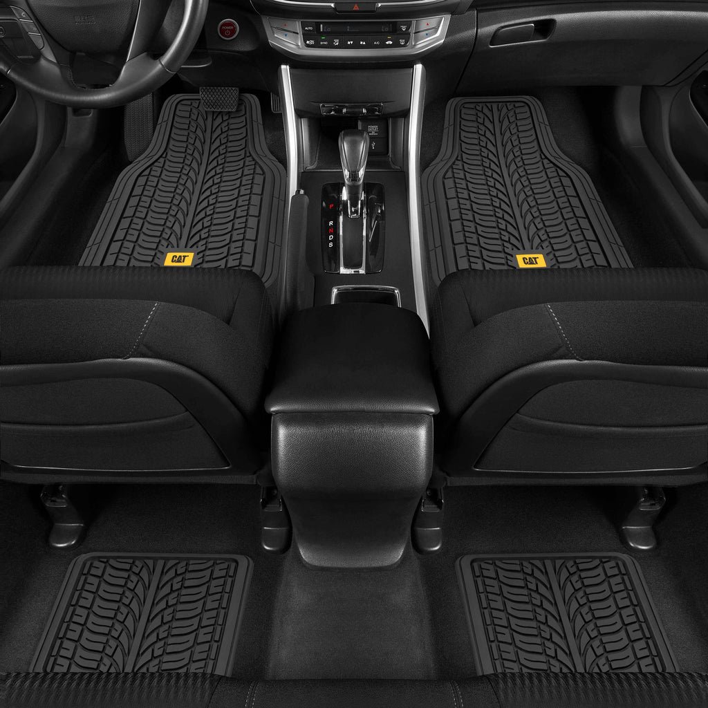 CAT ToughTread 4-Piece Front Floor Mats and Rear Floor Mats - Heavy Duty, All Weather, Trimmable
