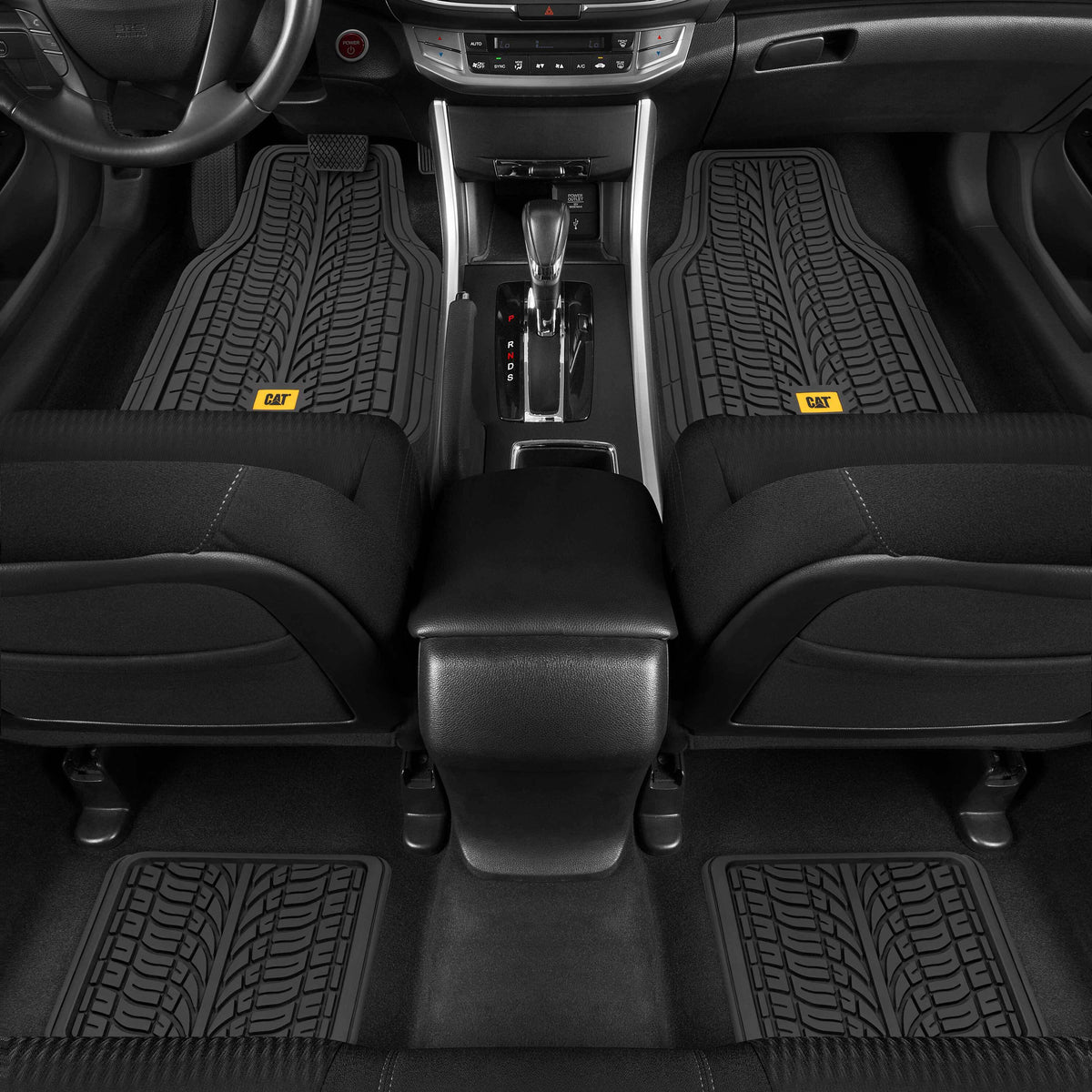 CAT ToughTread 4-Piece Front Floor Mats and Rear Floor Mats - Heavy Duty, All Weather, Trimmable