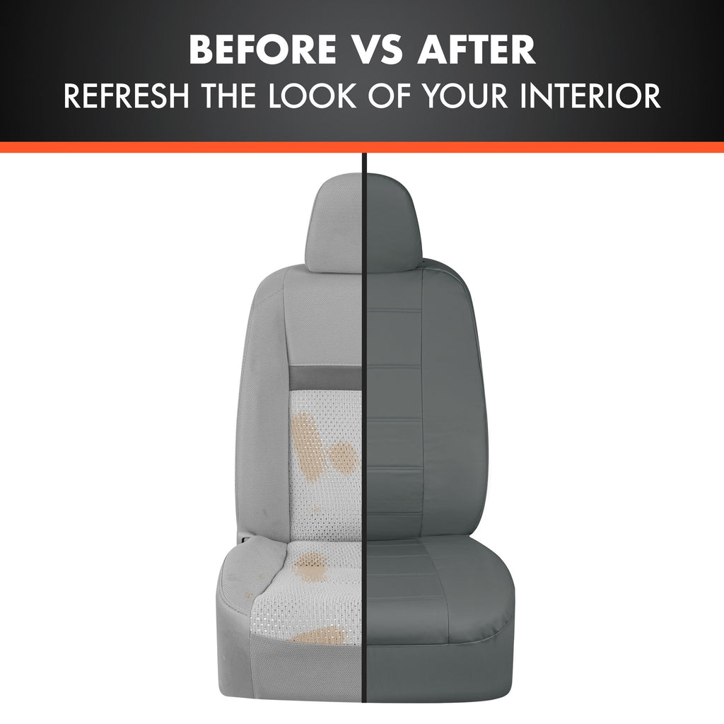 BDK 9-Piece Premium Faux Leather Front Seat Covers and Rear Seat Covers