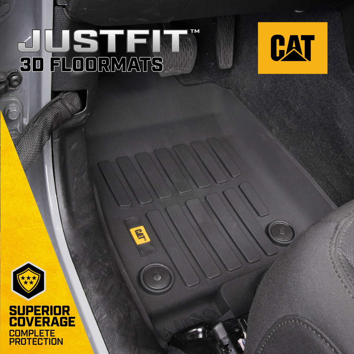 CAT 2-Piece JustFit 3D Front Liner Mats for Jeep Gladiator JL (2020 - 2026) - All Weather, Heavy Duty, Custom Fit