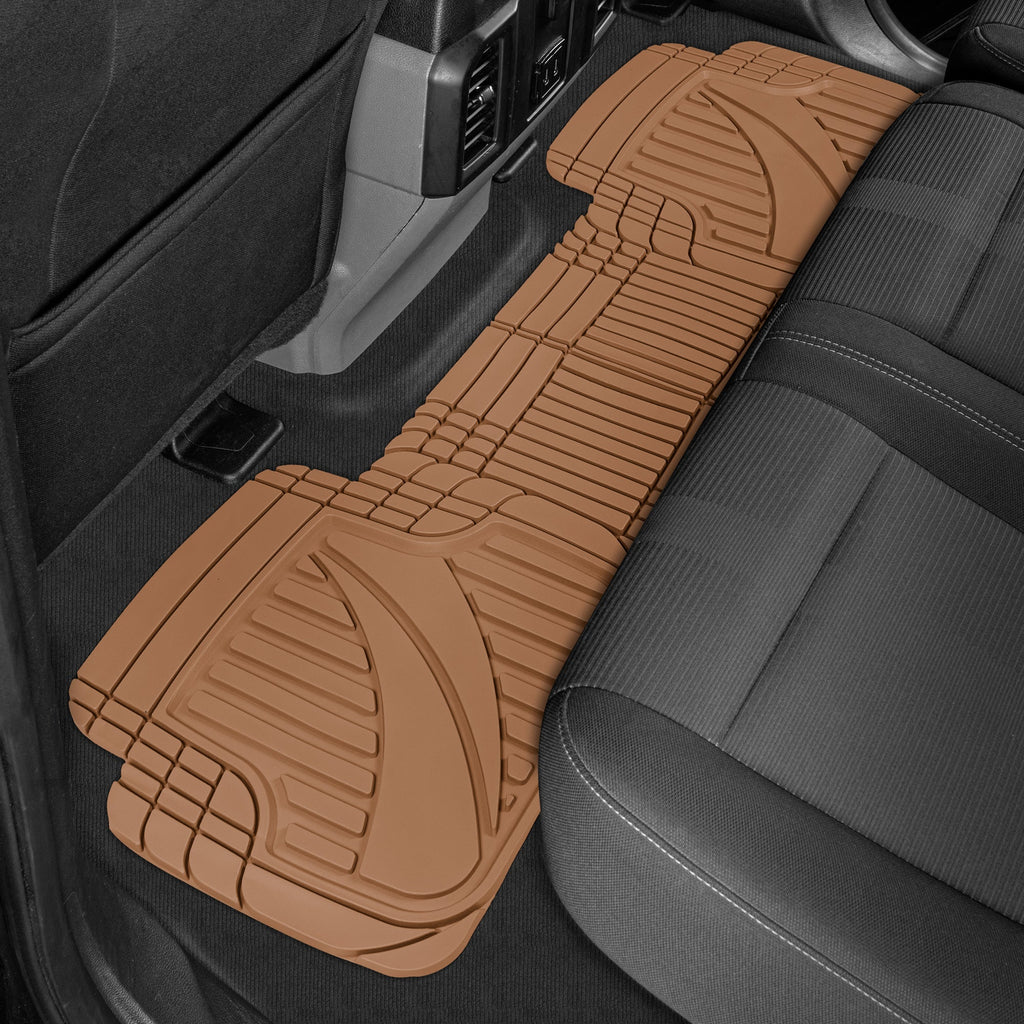 MotorTrend 3-Piece FlexTough Advanced Rubber Multi-Channel Front Floor Mats and Rear Floor Mat