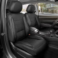 MotorBox Elite Edition Faux Leather Seat Covers for Cars, Trucks, & SUV - 2 Black Car Seat Covers for Front Seats - Universal Fit Car Accessories Automotive Interior Cover Protector for Most Vehicles