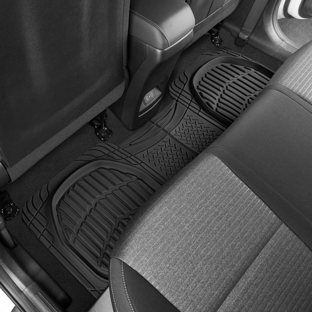 MotorTrend PRO920 Deep Dish Rear Floor Mats - Heavy Duty, All Weather, Trim to Fit