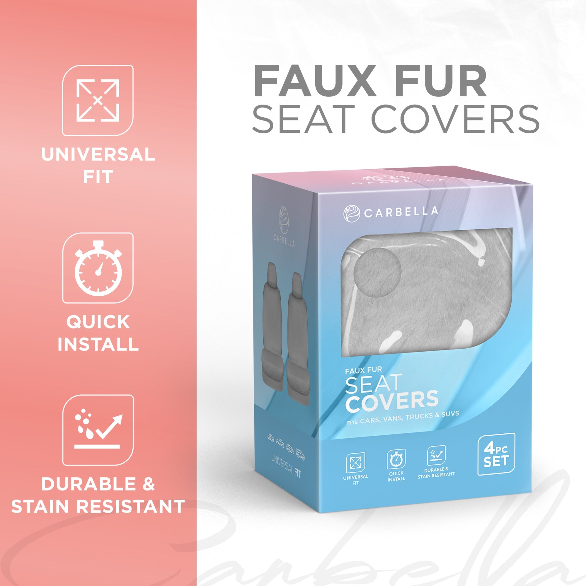 Carbella 2-Pack Plush Fleece Front Seat Covers