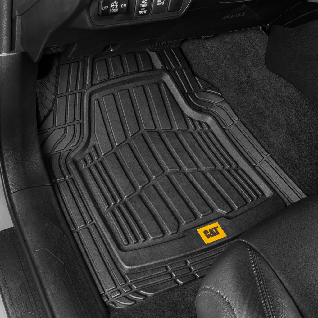 CAT 4-Piece ToughRide Rubber Front Floor Mats and Rear Floor Mats - Heavy Duty, All Weather, Trim to Fit