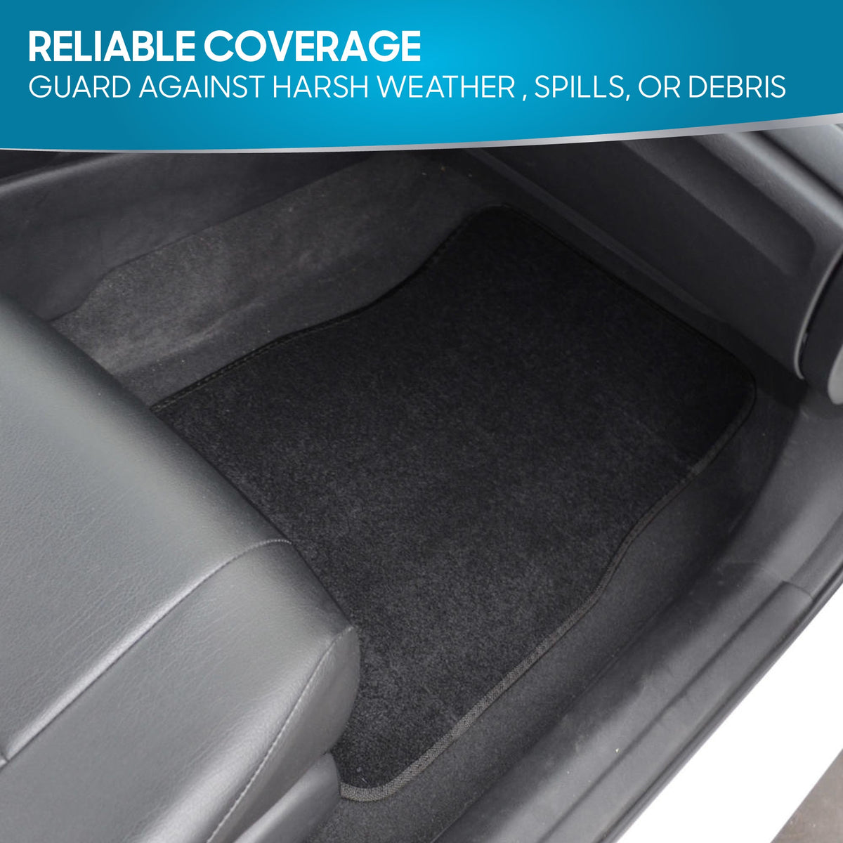 BDK 4-Piece Premium Carpet Non-Slip Heel Pad Front Floor Mats and Rear Floor Mats