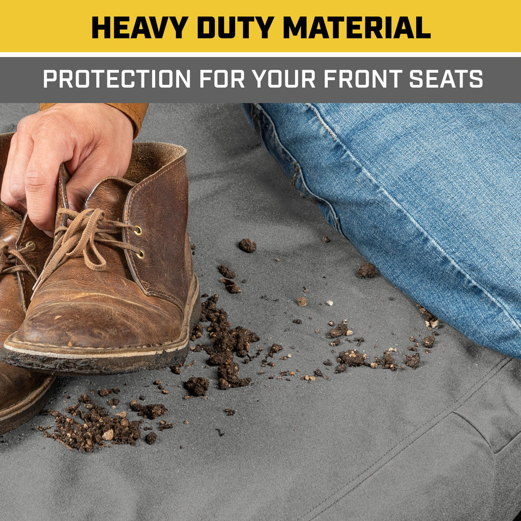 Cat® Custom Fit Front Bench Seat Cover for Ford F250 / F350 / F450 / F550 (1999-2007) - Durable Oxford Gray Truck Seat Cover with Utility Pockets, Ford F250 Super Duty Interior Cover