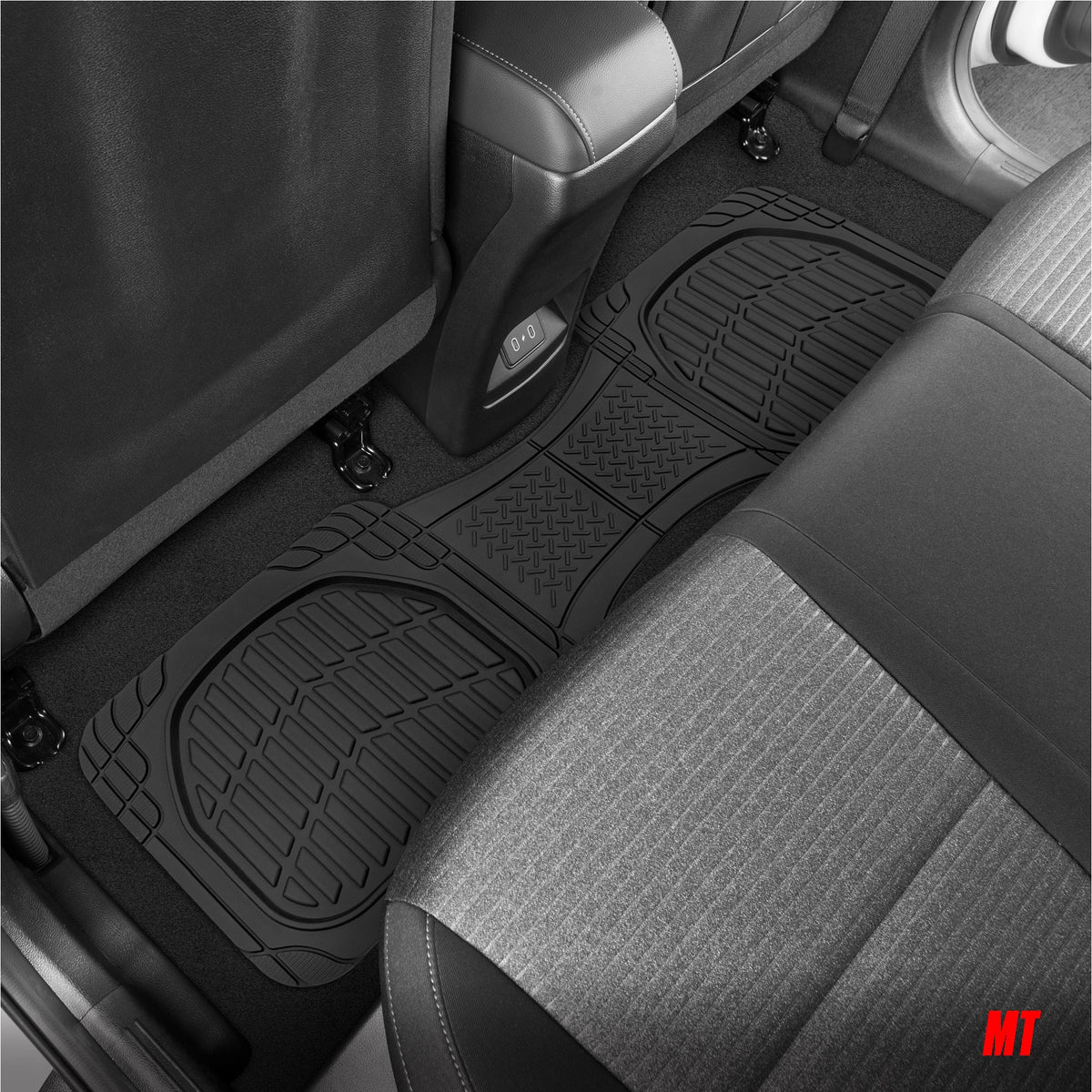 MotorTrend 4-Piece 3-Rows FlexTough Deep Dish Front Floor Mats, Middle Floor Mats, and Rear Floor Mat