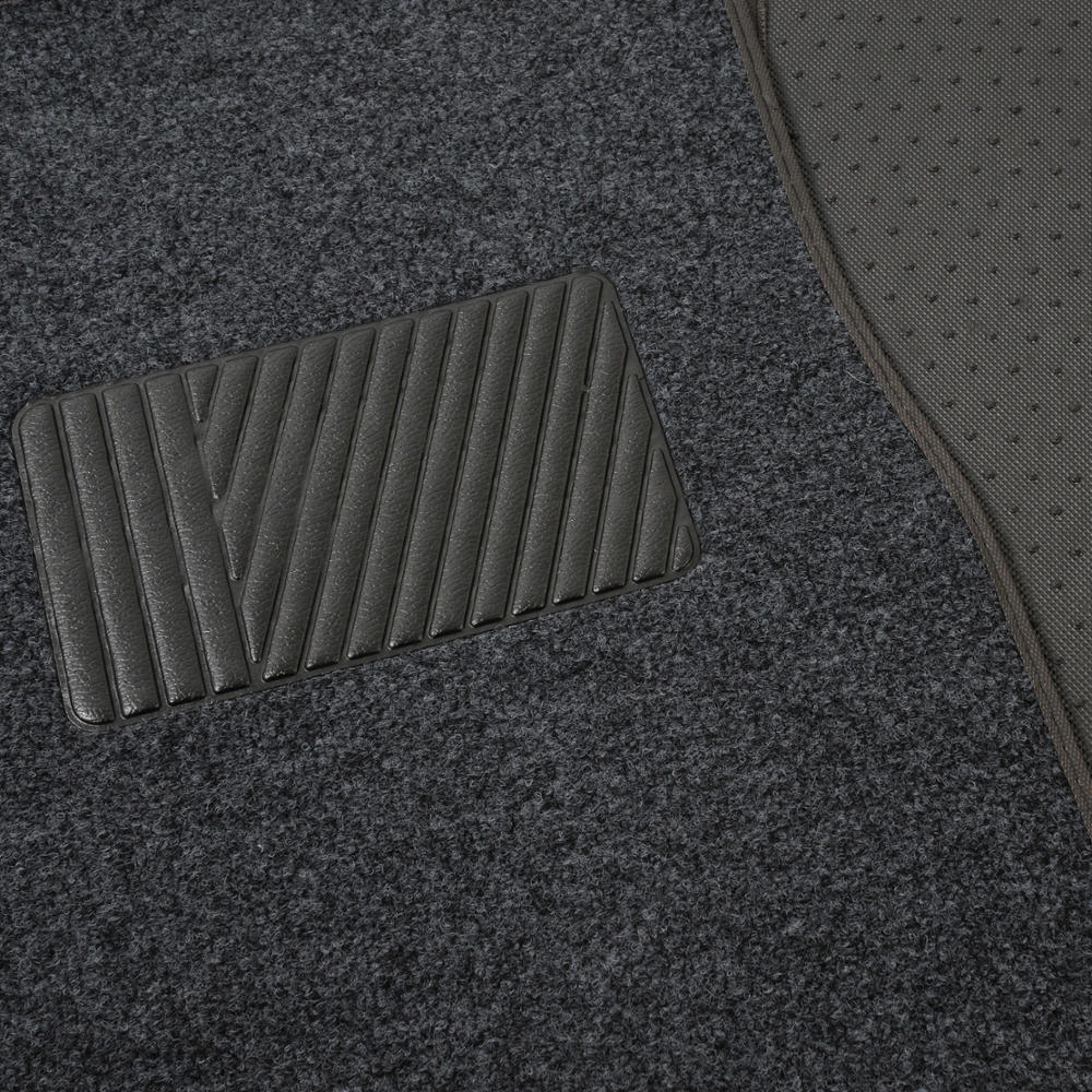 BDK 4-Piece Premium Carpet Non-Slip Heel Pad Front Floor Mats and Rear Floor Mats