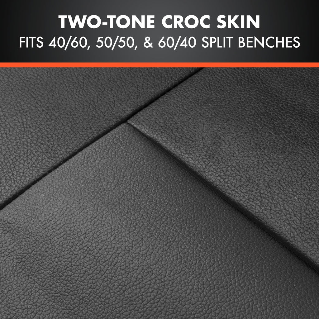 BDK Faux Croc Skin Front Seat Covers and Rear Split Bench Seat Covers