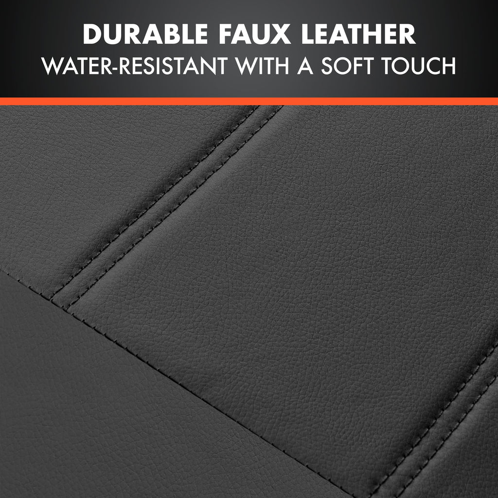 BDK 9-Piece Premium Faux Leather Front Seat Covers and Rear Seat Covers