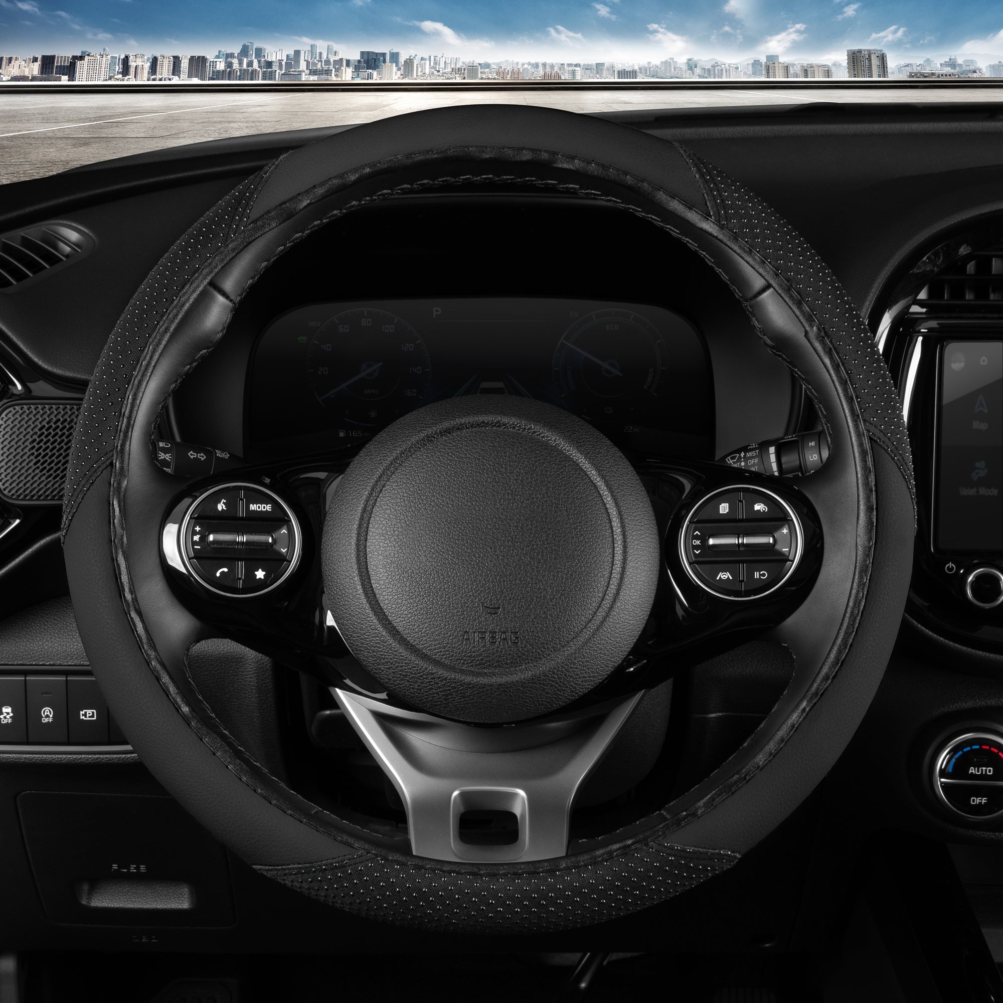 BDK SootheGrip MassageTouch Steering Wheel Cover (Fits 14.5" - 15.5")