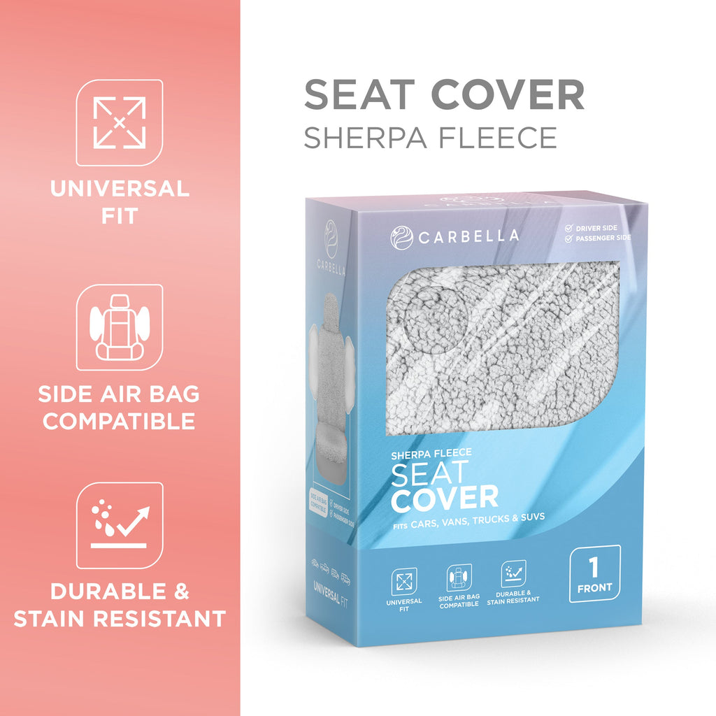 Carbella 2-Pack Plush Sherpa Fleece Front Seat Covers