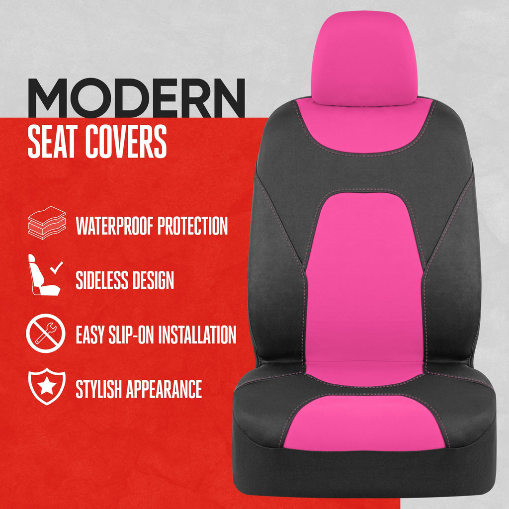 MotorTrend 2-Pack AquaShield Water-Proof Two-Tone Neoprene Front Seat Covers
