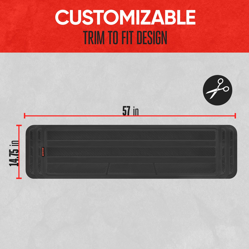 MotorTrend WeatherPlus Rubber Floor Runner - Heavy Duty, All Weather, Trim to Fit (57" x 14.75")