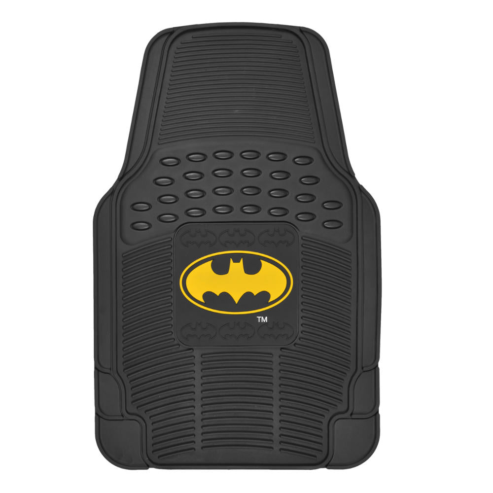 BDK Armored Super Hero Car Floor Mats - Officially Licensed DC Comics - All Weather Heavy Duty Auto Interior Liners for Car Truck Van SUV (Multiple Styles)