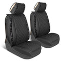 Carbella 2-Pack BlingStitch Premium Leatherette Front Seat Covers - Black Crystals