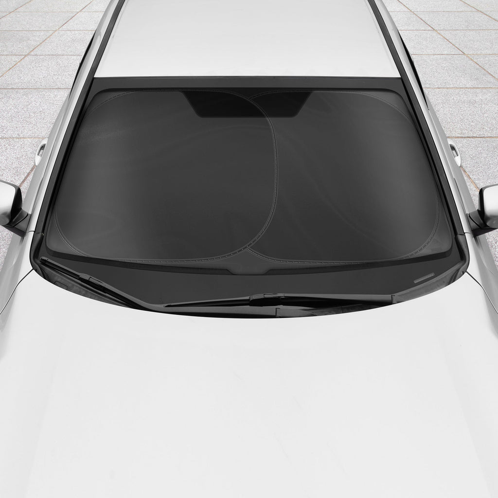 Carbella 2PC Black Car Windshield Sun Shade - Car Accessories Sunshade for Windshield - Blocks UV Rays Sun Visor for Window Protector - Easy Setup Keeps Your Vehicle Cool - 31.75 x 28.77