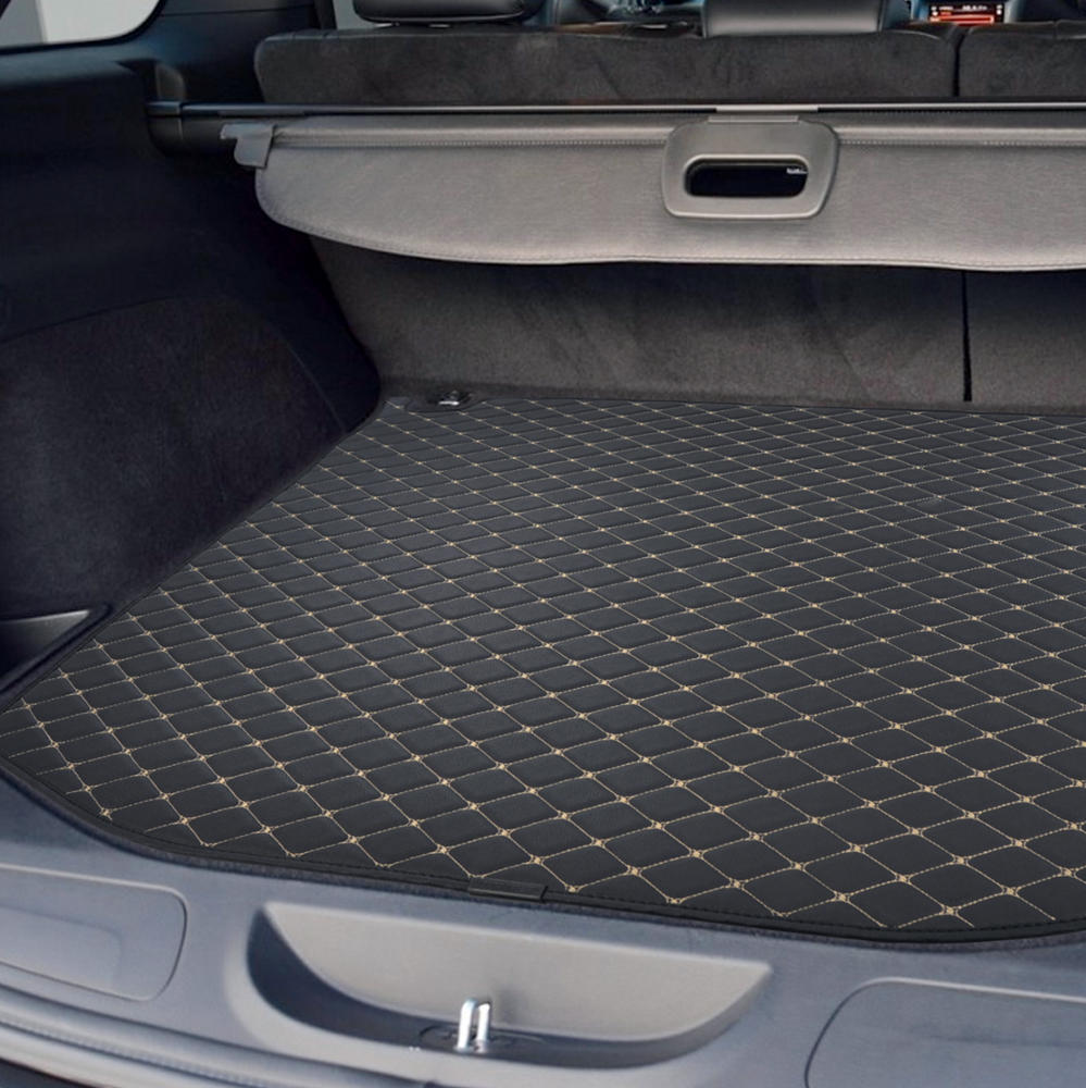 BDK Custom Fit Diamond Stitch Leatherette Trunk/Cargo Liner Mat for Jeep Grand Cherokee (2014 - 2016)