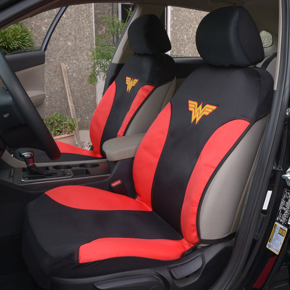 Warner Bros DC Comics 2-Pack Wonder Woman Fabric Front Seat Covers
