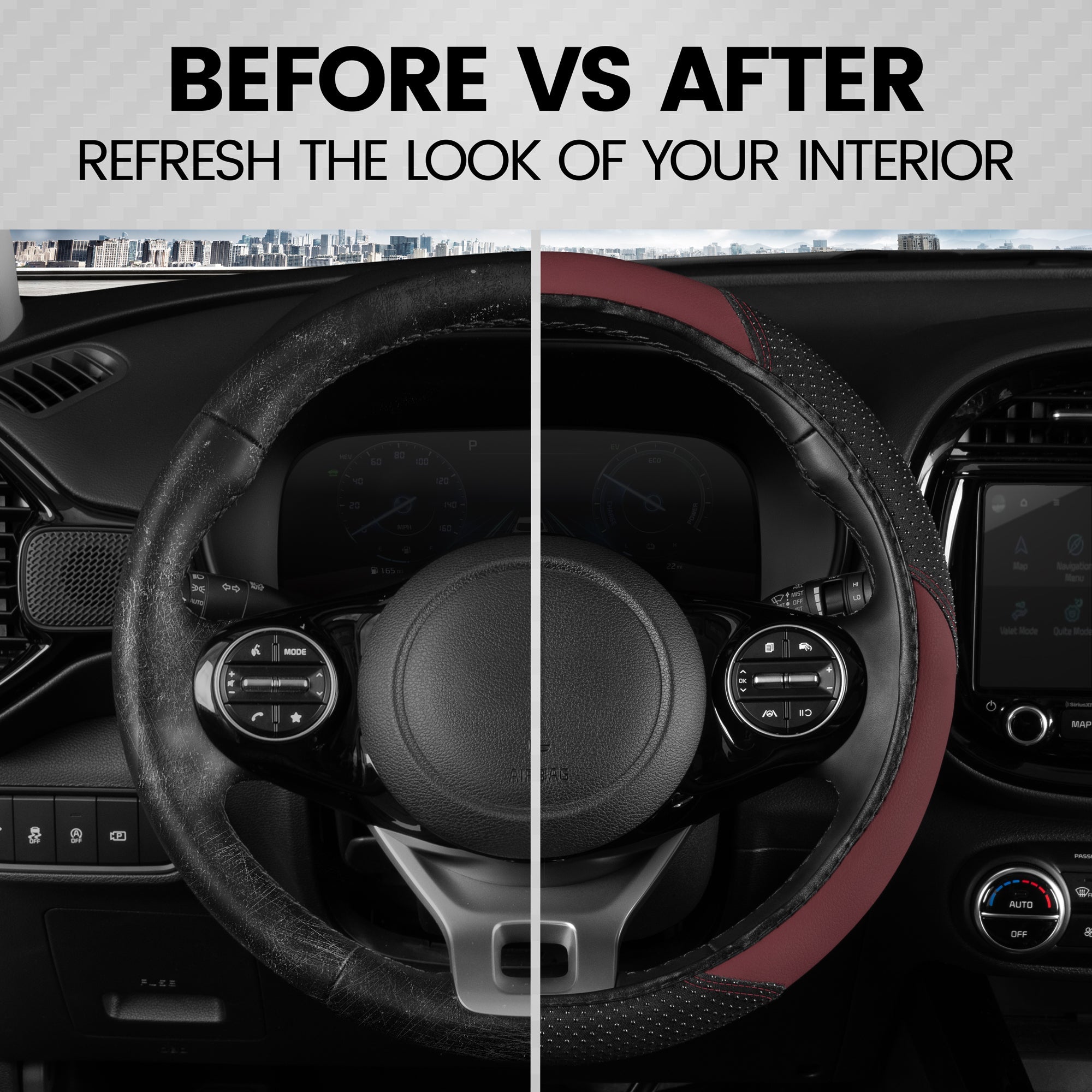 BDK SootheGrip MassageTouch Steering Wheel Cover (Fits 14.5" - 15.5")