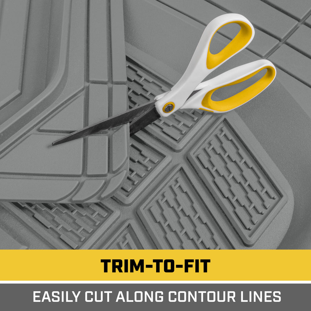 CAT 3-Piece Deep Dish Front Floor Mats and Rear Floor Mats - Heavy Duty, All Weather, Trim to Fit