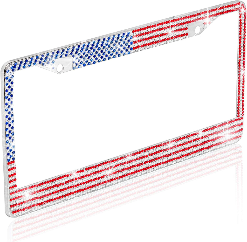 BDK Heavy Duty Rust-Proof Stainless-Steel Metal Plated License Plate Frame Universal Size for Car Truck SUV