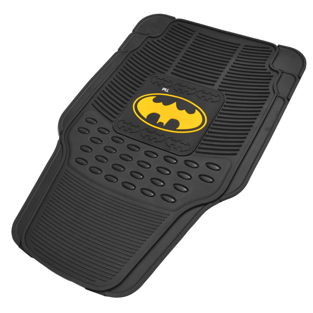 BDK Armored Super Hero Car Floor Mats - Officially Licensed DC Comics - All Weather Heavy Duty Auto Interior Liners for Car Truck Van SUV (Multiple Styles)