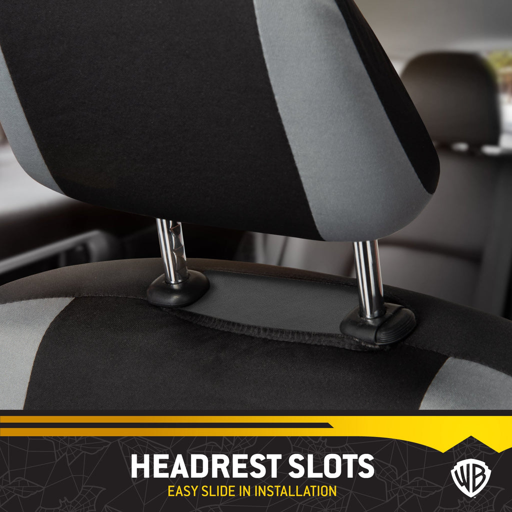 Warner Bros DC Comics 9-Piece Batman Dark Knight Logo Front Seat Covers and Rear Seat Covers