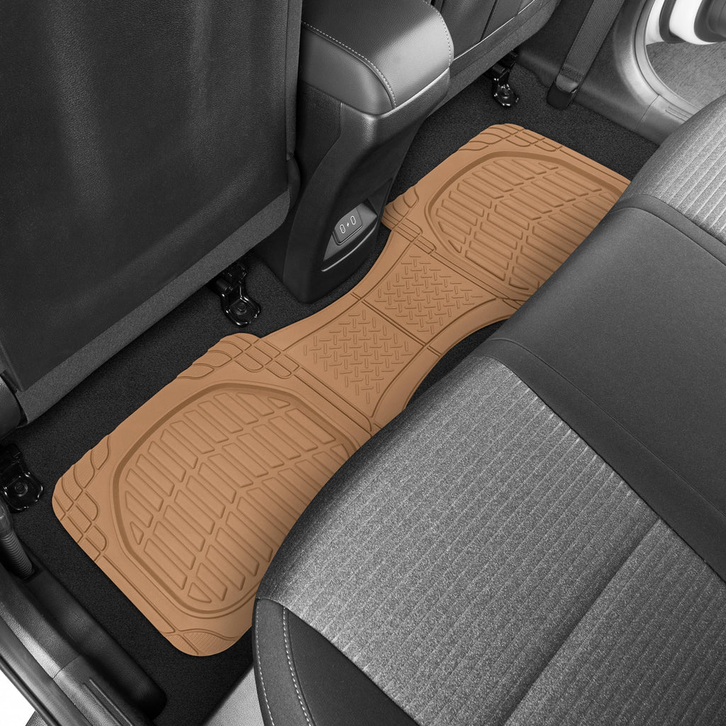 MotorTrend 3-Piece FlexTough Deep Dish Front Floor Mats and Rear Floor Mat - Heavy Duty, All Weather, Trim to Fit