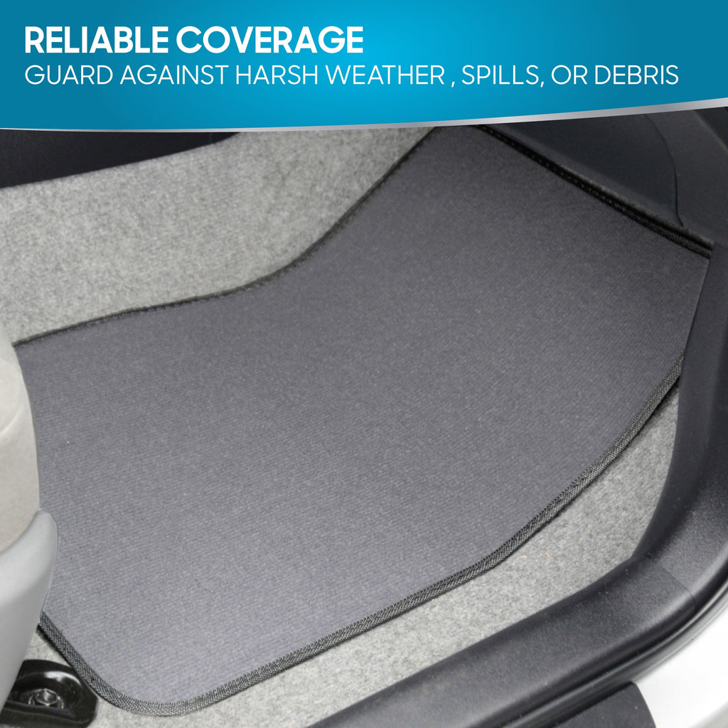 BDK 4-Piece Premium Carpet Non-Slip Heel Pad Front Floor Mats and Rear Floor Mats