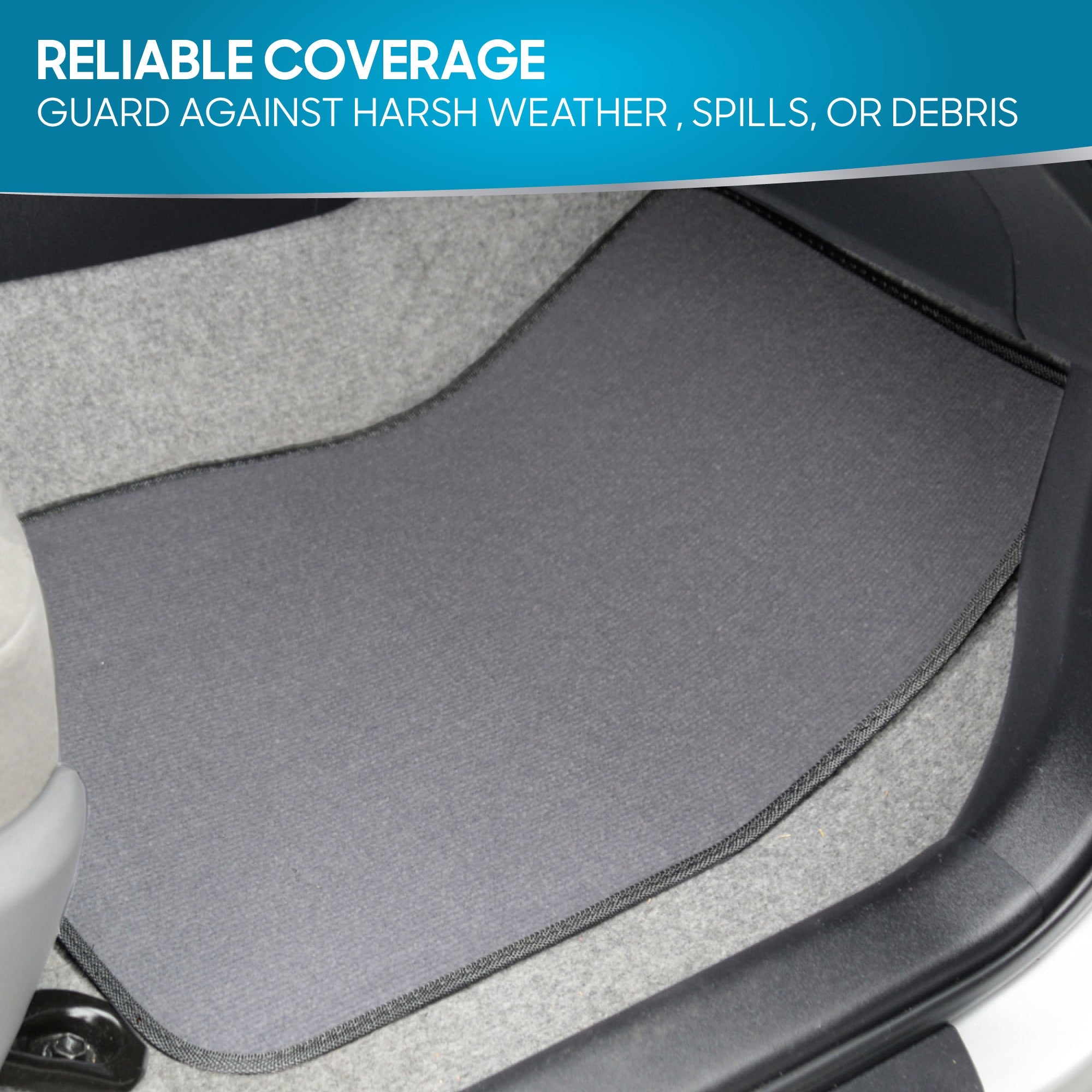 BDK 4-Piece Premium Carpet Non-Slip Heel Pad Front Floor Mats and Rear Floor Mats