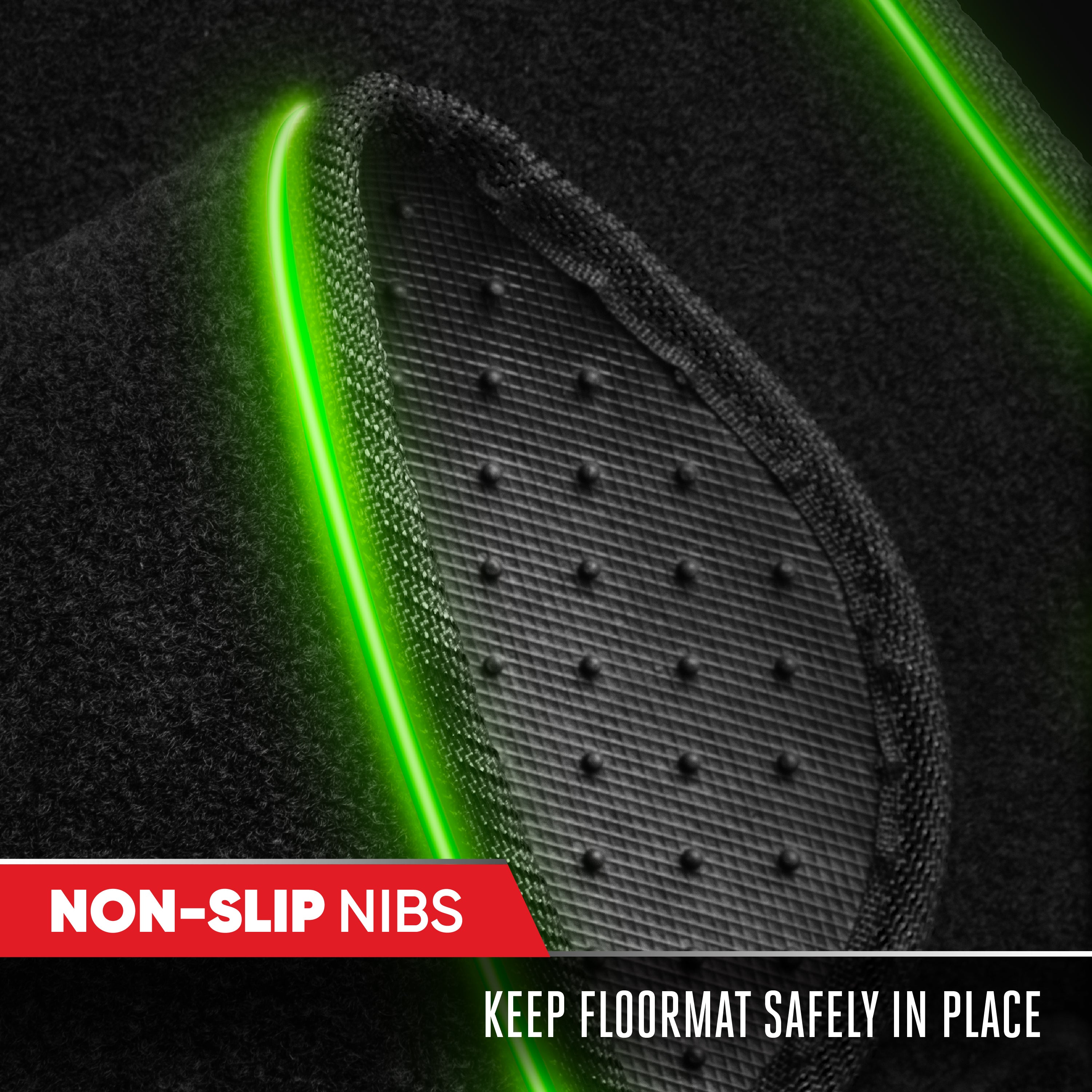 MotorTrend 2-Piece RGB LED Front Floor Mats, 16 Colors 4 Light Modes
