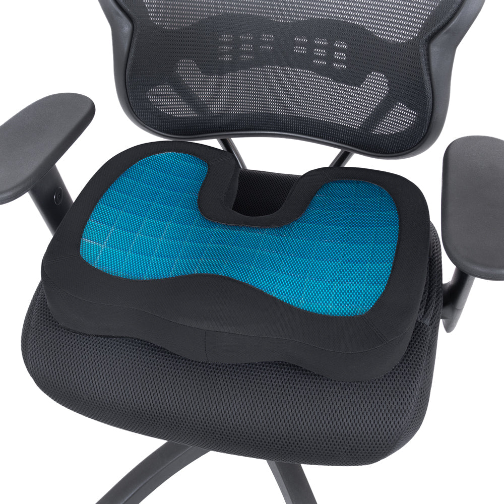 Motor Trend Cooling Car Lumbar Support Cushion - Made with Memory Foam for Maximum Coccyx Comfort & Back Tailbone Pain Relief, Ideal for Car and Office Chairs (MTCG-100)