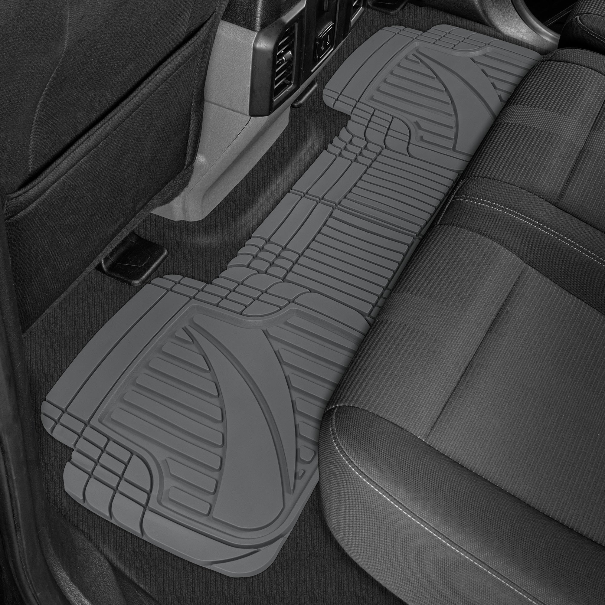 MotorTrend 3-Piece FlexTough Advanced Rubber Multi-Channel Front Floor Mats and Rear Floor Mat