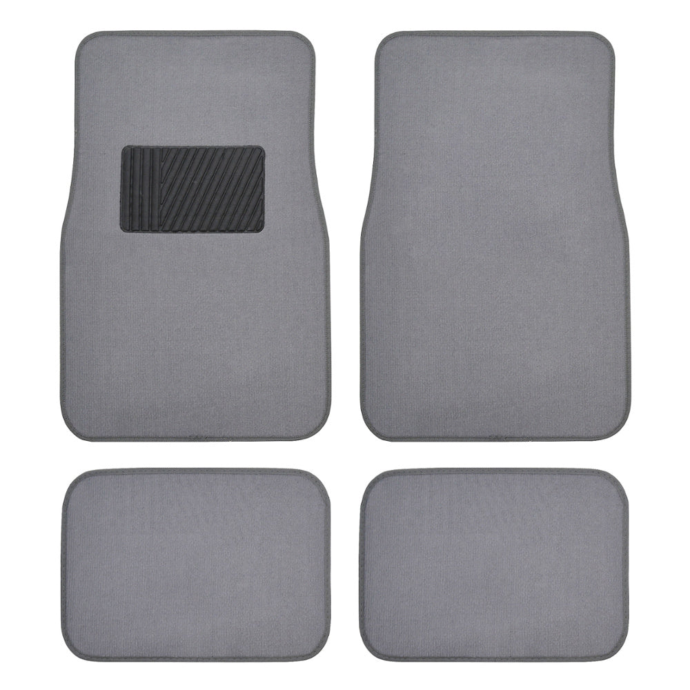 BDK 4-Piece Premium Carpet Non-Slip Heel Pad Front Floor Mats and Rear Floor Mats