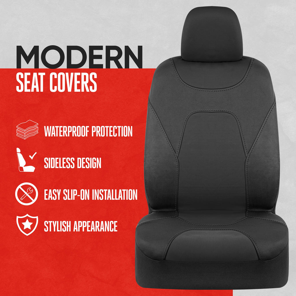 MotorTrend 2-Pack AquaShield Water-Proof Two-Tone Neoprene Front Seat Covers